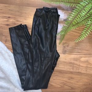 Topshop Black Faux Leather Skinny Trousers